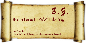 Bethlendi Zétény névjegykártya
